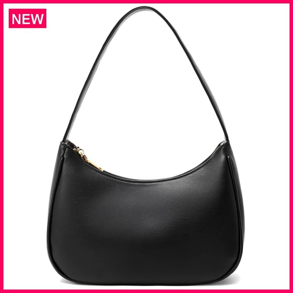 PU Leather Hobo Shoulder Bag Mini Tote with Zipper Closure